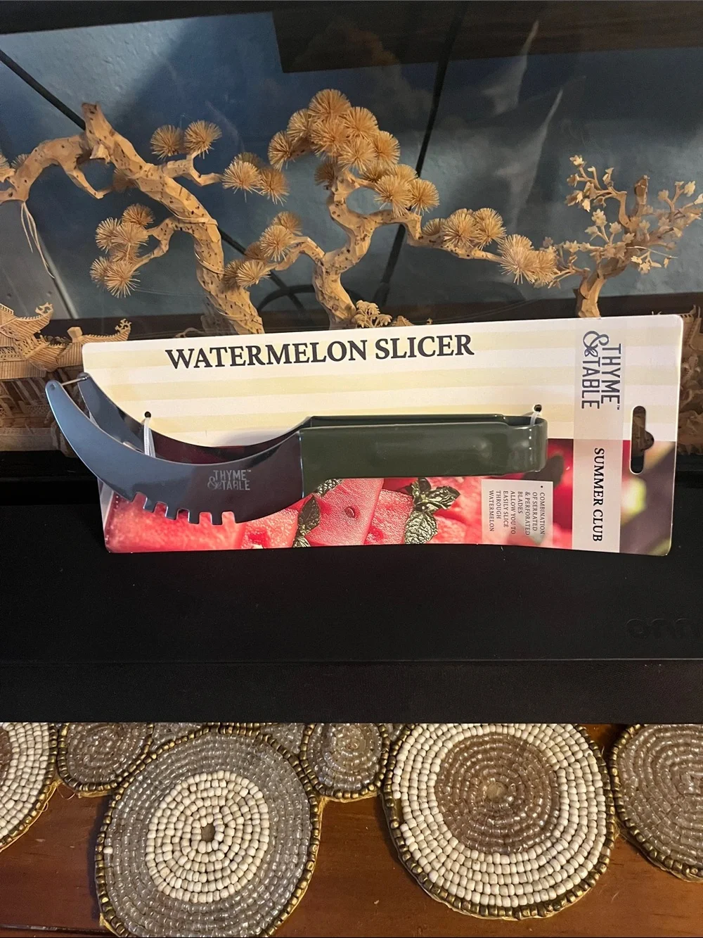 Green Watermelon Slicer - Curved Stainless Blade
